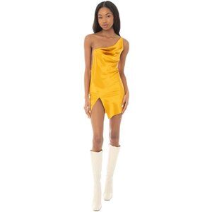 $350 Are You Am I Ninfa Dress in Honey | Silk | Nique Mini Dress | Sold Out | XS